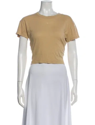 Pre-owned Sami Miro Vintage Crew Neck Short Sleeve Crop Top In Neutral