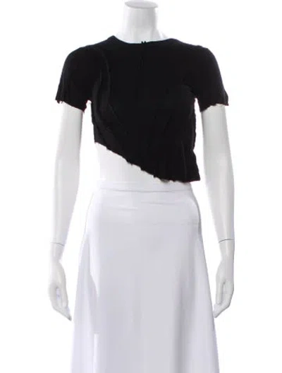 Pre-owned Sami Miro Vintage Crew Neck Short Sleeve Crop Top In White