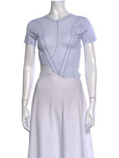 Pre-owned Sami Miro Vintage Crew Neck Short Sleeve Crop Top In White