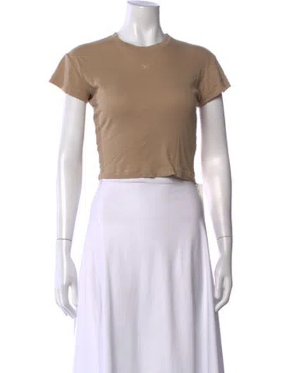 Pre-owned Sami Miro Vintage Crew Neck Short Sleeve Crop Top In White