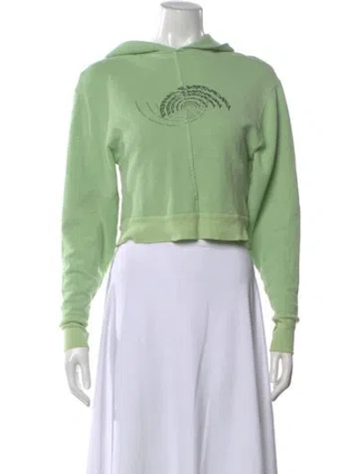 Pre-owned Sami Miro Vintage Graphic Print Crew Neck Hoodie In Green