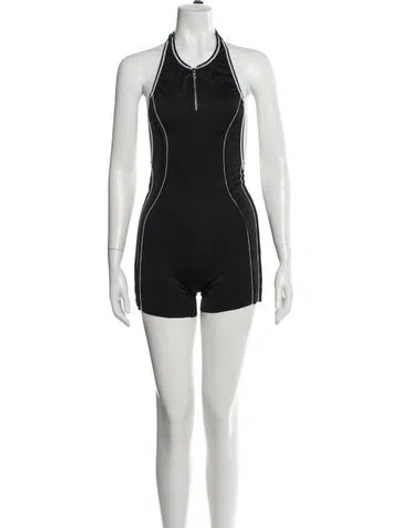 Pre-owned Sami Miro Vintage Halterneck Romper In Black