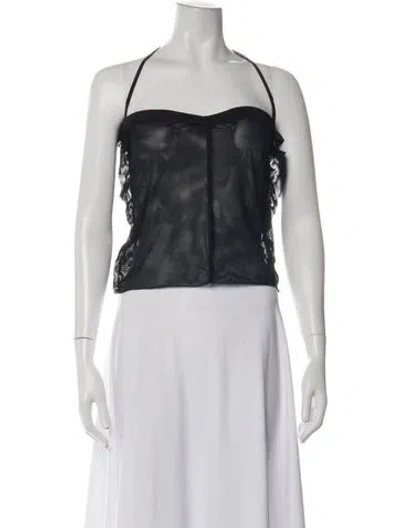 Pre-owned Sami Miro Vintage Halterneck Sleeveless Top In White