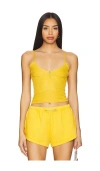 Sami Miro Vintage Low Back Double Layer Tank In Honey系列