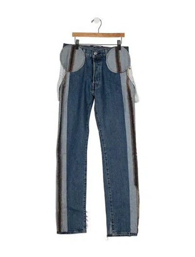 Pre-owned Sami Miro Vintage Mid-rise Straight Leg Jeans In Blue