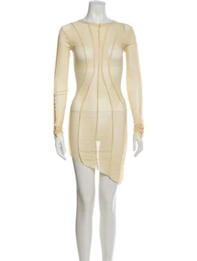 Pre-owned Sami Miro Vintage Nylon Mini Dress In Neutral