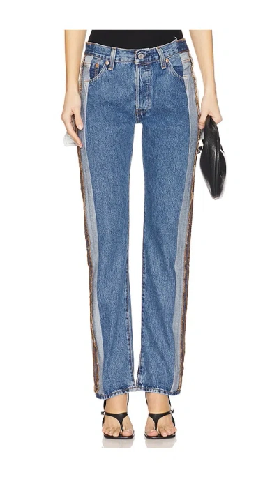 Sami Miro Vintage Exposed-seams Slim-fit Jeans In Blue