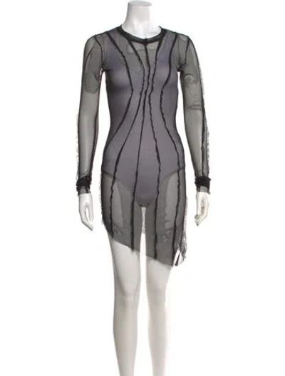 Pre-owned Sami Miro Vintage Printed Mini Dress In Black
