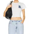 Sami Miro Vintage Scrap Mini Tee In White And Blue In White
