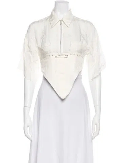 Pre-owned Sami Miro Vintage Short Sleeve Top In White