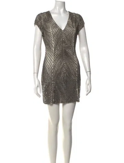 Pre-owned Sami Miro Vintage Silk Mini Dress In Multicolor