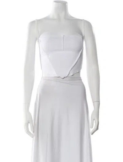Pre-owned Sami Miro Vintage Strapless Crop Top In Neutral