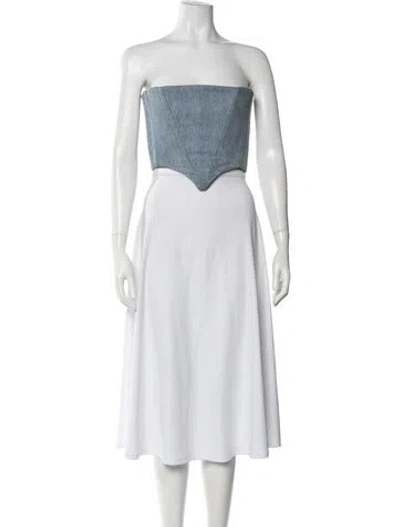 Pre-owned Sami Miro Vintage Strapless Crop Top In White