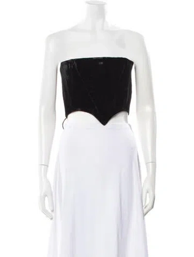 Pre-owned Sami Miro Vintage Strapless Top In Black