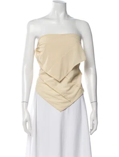 Pre-owned Sami Miro Vintage Strapless Top In Neutrals