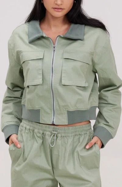 Samii Ryan Focus Cotton Utility Jacket In Green