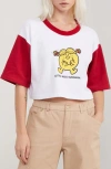 Samii Ryan Little Miss Sunshine Graphic Crop T-shirt In White/ Red