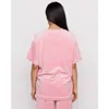 Samii Ryan Optimist Velour Oversized Tee In Pink