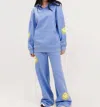 Samii Ryan Smiley Straight Leg Sweatpants In Blue In Blue