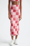 Sammy B Patchwork Skirt In Red
