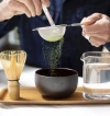 Samovar Tea Black Textured Matcha Bowl In Black