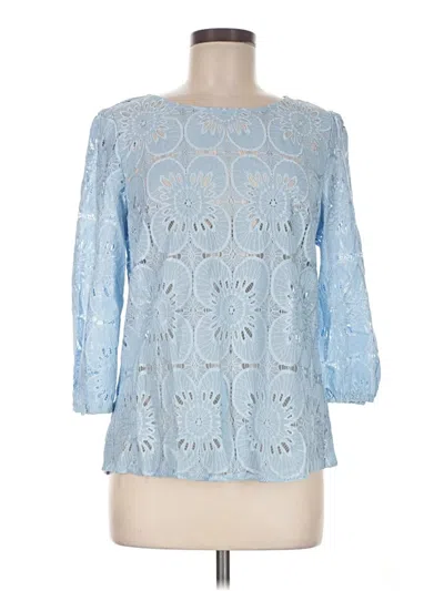 Pre-owned Sampeel 3/4 Sleeve Blouse In Blue