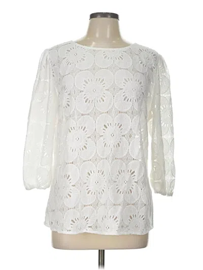 Pre-owned Sampeel 3/4 Sleeve Blouse In Ivory