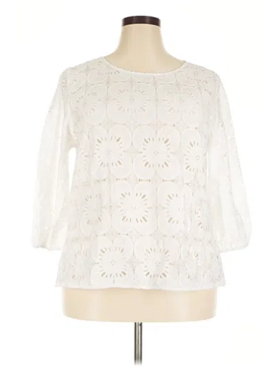 Pre-owned Sampeel 3/4 Sleeve T-shirt In Ivory