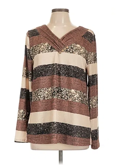 Pre-owned Sampeel Long Sleeve Blouse In Brown