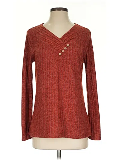 Pre-owned Sampeel Long Sleeve Henley Shirt In Red