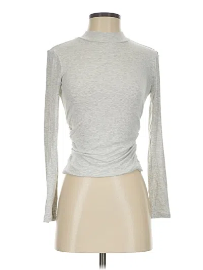 Pre-owned Sampeel Long Sleeve Top Silver Turtleneck Tops