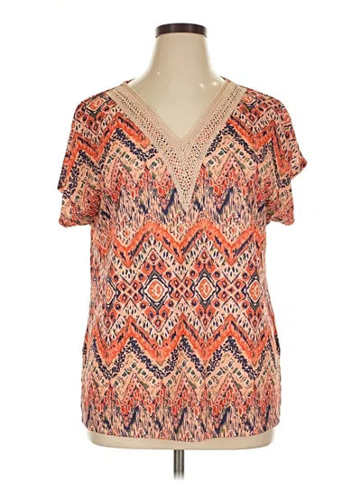 Pre-owned Sampeel Short Sleeve Blouse In Orange