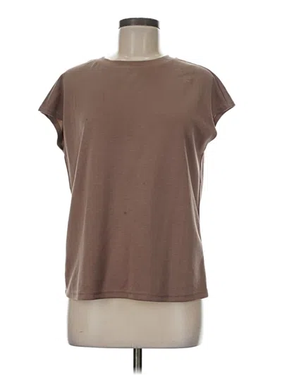 Pre-owned Sampeel Short Sleeve Top Brown Boatneck Tops