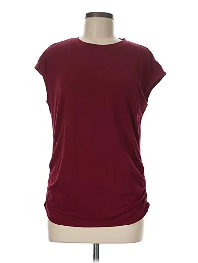 Pre-owned Sampeel Short Sleeve Top Burgundy Cowl Neck Tops
