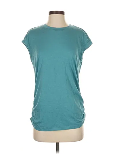 Pre-owned Sampeel Short Sleeve Top Teal Scoop Neck Tops In Blue