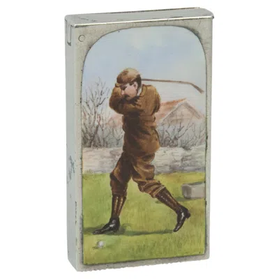 Pre-owned Sampson Mordan & Co. Antique Golf Vesta Case By Sampson Mordan In Silver