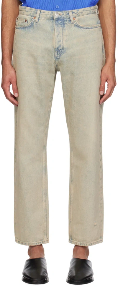 Samsã¸e Samsã¸e Blue Eddie Jeans In Khaki Dust