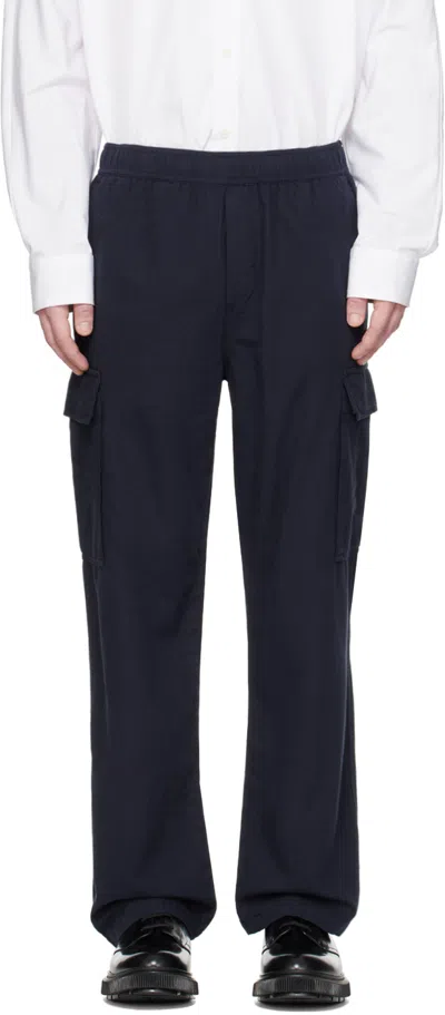 Samsã¸e Samsã¸e Navy Samagnus Cargo Pants In Salute