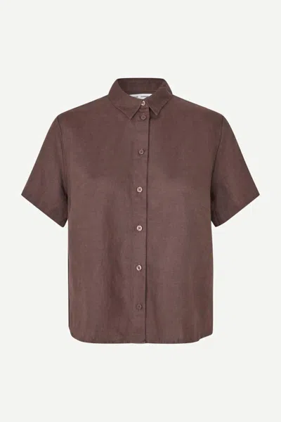 Samsã¸e Samsã¸e Samsøe Samsøe Mina Ss Shirt Np Clothing In Brown