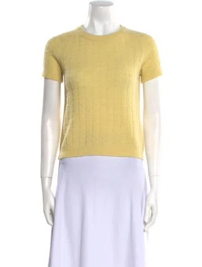 Pre-owned Samsøe Alpaca Crew Neck Sweater In Yellow