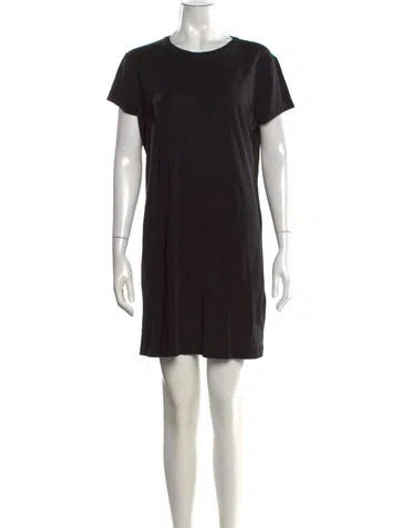 Pre-owned Samsøe Crew Neck Mini Dress In Black