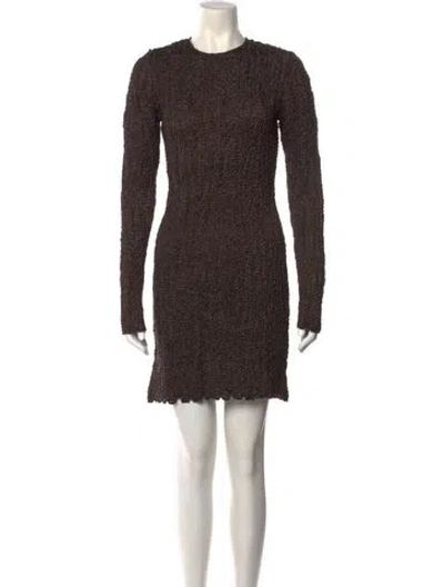 Pre-owned Samsøe Crew Neck Mini Dress In Brown
