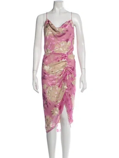 Pre-owned Samsøe Floral Print Midi Length Dress In Pink