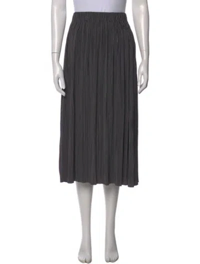 Pre-owned Samsøe Pleated Accents Midi Length Skirt In Gray