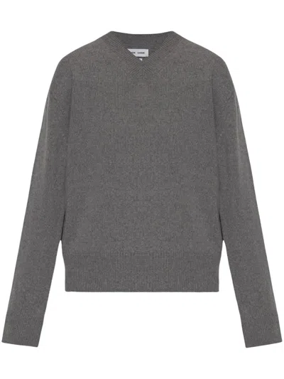 Samsã¸e Samsã¸e Samsøe Samsøe Sabirgitte V-neck Sweater Clothing In Clr001108 Grey Melange