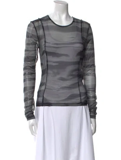 Pre-owned Samsøe Scoop Neck Long Sleeve Sweatshirt In Gray