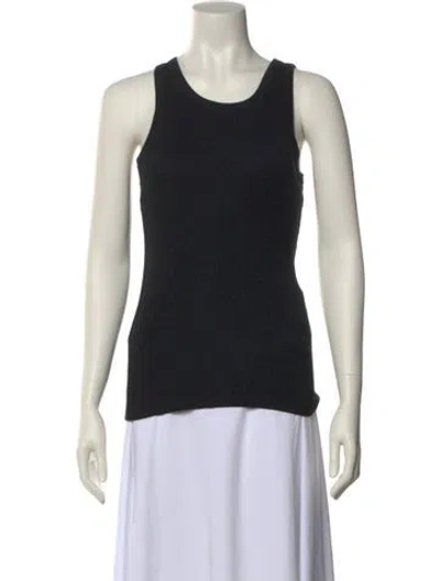 Pre-owned Samsøe Scoop Neck Sleeveless Top In Black