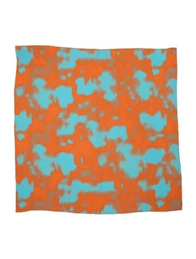 Pre-owned Samsøe Silk Printed Scarf In Orange