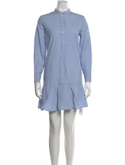 Pre-owned Samsøe Striped Mini Dress In Blue