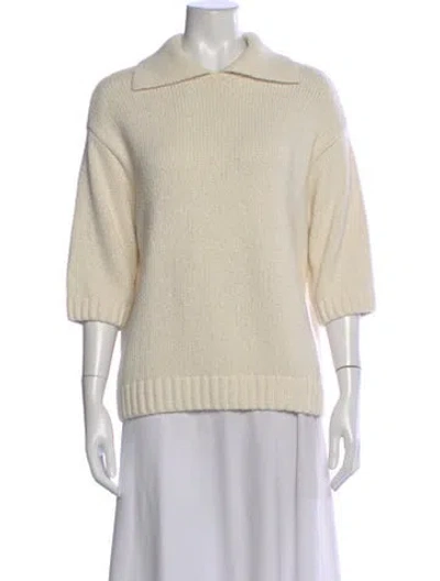 Pre-owned Samsøe Three-quarter Sleeve Top In Neutral
